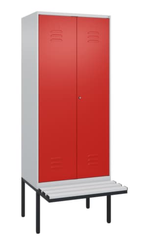 C+P Sitzbank-Spind Classic Plus für Schwarz-Weiß-Trennung, Abteilbreite 400 mm