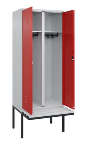 C+P Sitzbank-Spind Classic Plus für Schwarz-Weiß-Trennung, Abteilbreite 400 mm