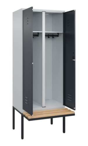 C+P Sitzbank-Spind Classic Plus für Schwarz-Weiß-Trennung, Abteilbreite 400 mm