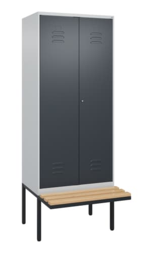 C+P Sitzbank-Spind Classic Plus für Schwarz-Weiß-Trennung, Abteilbreite 400 mm