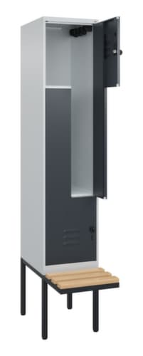 C+P Z-Spind Classic Plus mit untergebauter Sitzbank, Abteilbreite 400 mm