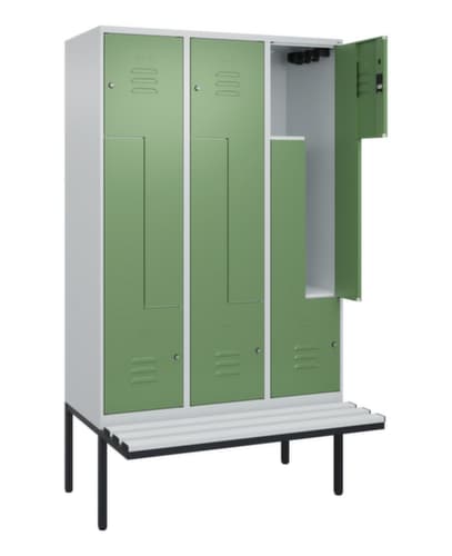 C+P Z-Spind Classic Plus mit untergebauter Sitzbank, Abteilbreite 400 mm