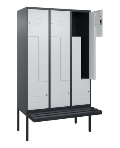C+P Z-Spind Classic Plus mit untergebauter Sitzbank, Abteilbreite 400 mm