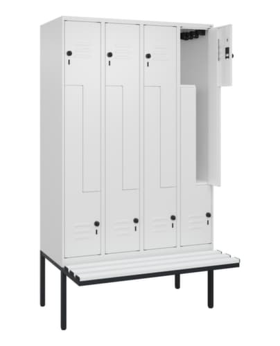 C+P Z-Spind Classic Plus mit untergebauter Sitzbank, Abteilbreite 300 mm