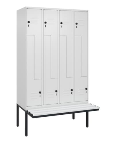 C+P Z-Spind Classic Plus mit untergebauter Sitzbank, Abteilbreite 300 mm