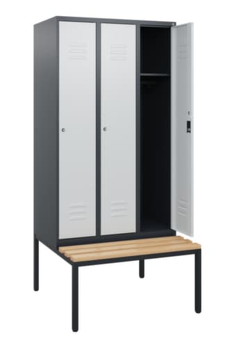 C+P Spind Classic Plus mit Sitzbank, Abteilbreite 300 mm