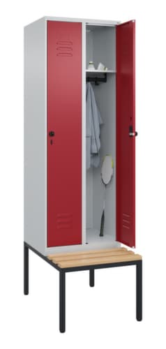 C+P Spind Classic Plus mit Sitzbank, Abteilbreite 300 mm