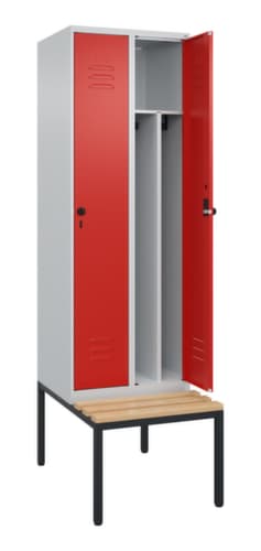 C+P Sitzbank-Spind Classic Plus für Schwarz-Weiß-Trennung, Abteilbreite 300 mm