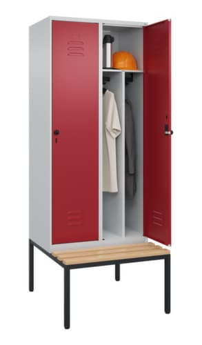 C+P Sitzbank-Spind Classic Plus für Schwarz-Weiß-Trennung, Abteilbreite 400 mm