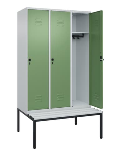 C+P Spind Classic Plus mit Sitzbank, Abteilbreite 400 mm