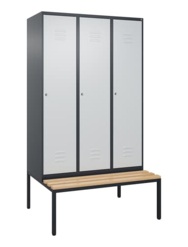 C+P Spind Classic Plus mit Sitzbank, Abteilbreite 400 mm
