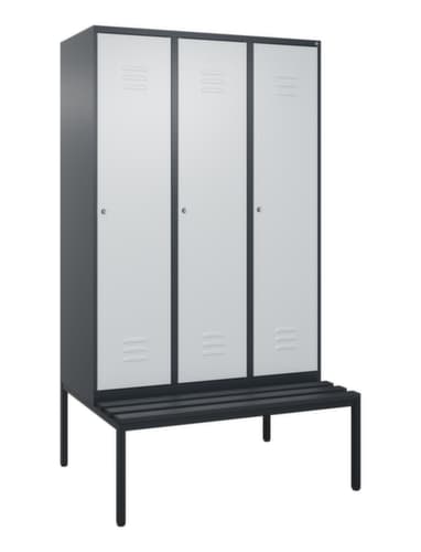 C+P Sitzbank-Spind Classic Plus für Schwarz-Weiß-Trennung, Abteilbreite 400 mm