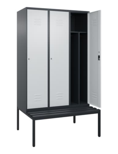 C+P Sitzbank-Spind Classic Plus für Schwarz-Weiß-Trennung, Abteilbreite 400 mm