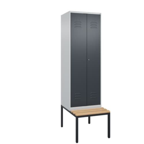 C+P Sitzbank-Spind Classic Plus für Schwarz-Weiß-Trennung, Abteilbreite 300 mm