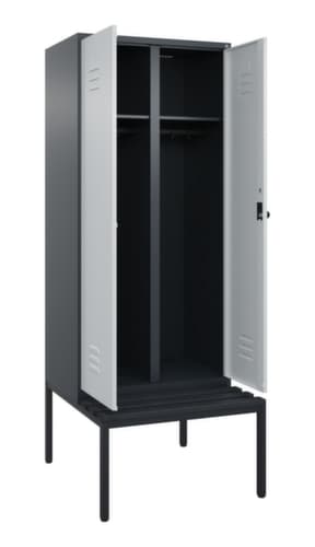 C+P Sitzbank-Spind Classic Plus für Schwarz-Weiß-Trennung, Abteilbreite 400 mm