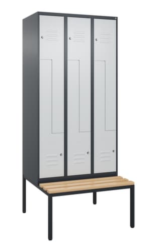 C+P Z-Spind Classic Plus mit untergebauter Sitzbank, Abteilbreite 300 mm