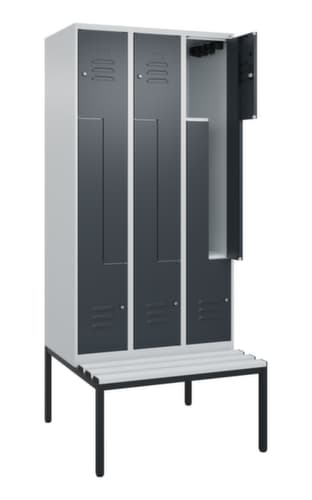 C+P Z-Spind Classic Plus mit untergebauter Sitzbank, Abteilbreite 300 mm
