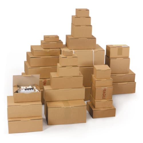 Wellpapp-Faltkarton 1-wellig, 1-wellig, 100 x 100 x 100 mm