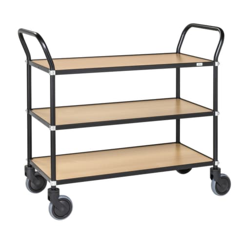 Kongamek Tischwagen mit 2 Schiebebügeln 950x430 mm, Traglast 250 kg, 3 Etagen