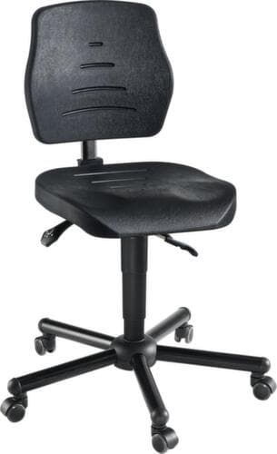 meychair Arbeitsdrehstuhl Workster Pro W15, Sitz PU-Schaum schwarz, mit 5 Lenkrollen