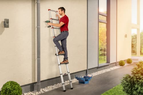 Hailo Teleskop-Anlegeleiter FlexLine T80 mit Sprossen