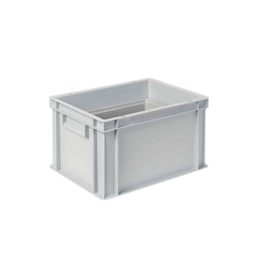 Euronorm-Stapelbehälter mit Isolierbox, blau, Inhalt 22,5 l, Auflagedeckel für Isolierbox