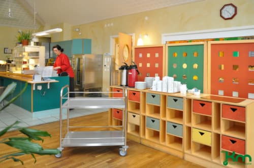 Kongamek Edelstahl-Servierwagen, Traglast 100 kg, 2 Etagen