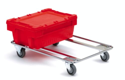 Transportroller mit offenem Winkelrahmen, Traglast 400 kg, Elastik-Bereifung