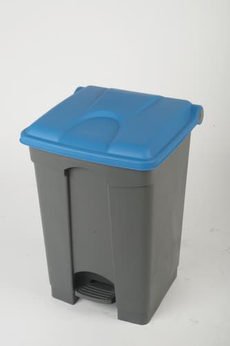 Tretabfallbehälter, 45 l, grau, Deckel blau