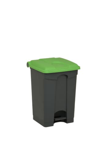 Tretabfallbehälter, 45 l, grau, Deckel grün