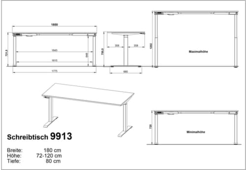 Elektrisch höhenverstellbarer Schreibtisch GW-BEDANO 9913