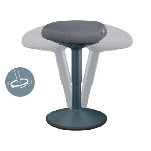 Leitz Sitz-Steh-Hocker Ergo Active, Sitz grau, rutschfester Fußunterseite