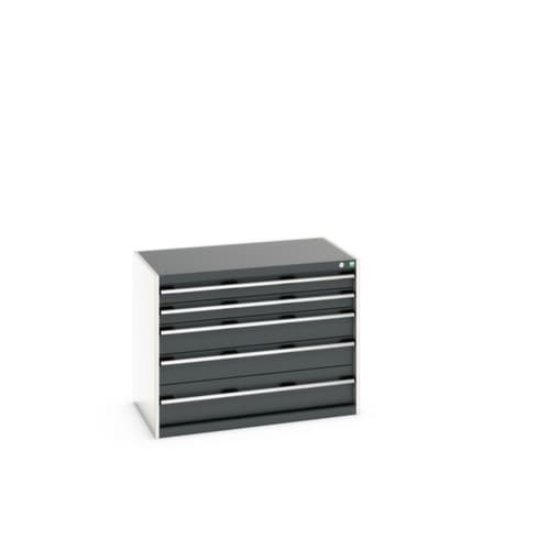 bott Schubladenschrank cubio Grundfläche 1050x650 mm, 5 Schublade(n), RAL7035 Lichtgrau/RAL7016 Anthrazitgrau
