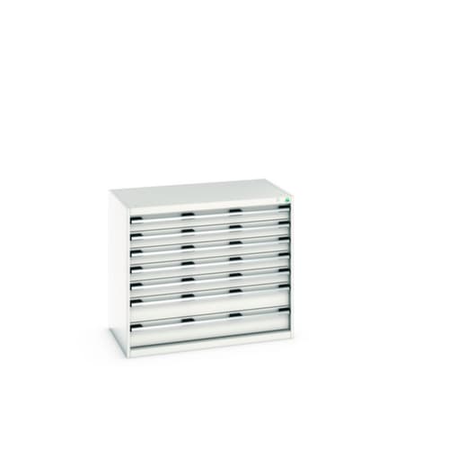 bott Schubladenschrank cubio Grundfläche 1050x650 mm, 7 Schublade(n), RAL7035 Lichtgrau/RAL7035 Lichtgrau