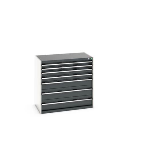 bott Schubladenschrank cubio Grundfläche 1050x650 mm, 7 Schublade(n), RAL7035 Lichtgrau/RAL7016 Anthrazitgrau