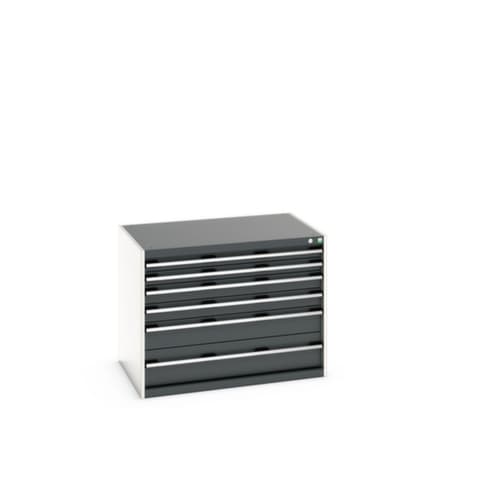 bott Schubladenschrank cubio Grundfläche 1050x750 mm, 6 Schublade(n), RAL7035 Lichtgrau/RAL7016 Anthrazitgrau