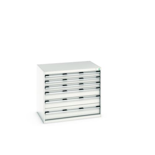 bott Schubladenschrank cubio Grundfläche 1050x750 mm, 6 Schublade(n), RAL7035 Lichtgrau/RAL7035 Lichtgrau