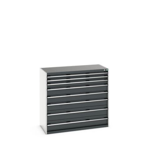 bott Schubladenschrank cubio Grundfläche 1300x650 mm, 8 Schublade(n), RAL7035 Lichtgrau/RAL7016 Anthrazitgrau
