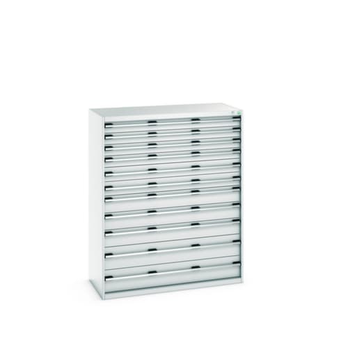 bott Schubladenschrank cubio Grundfläche 1300x650 mm, 11 Schublade(n), RAL7035 Lichtgrau/RAL7035 Lichtgrau