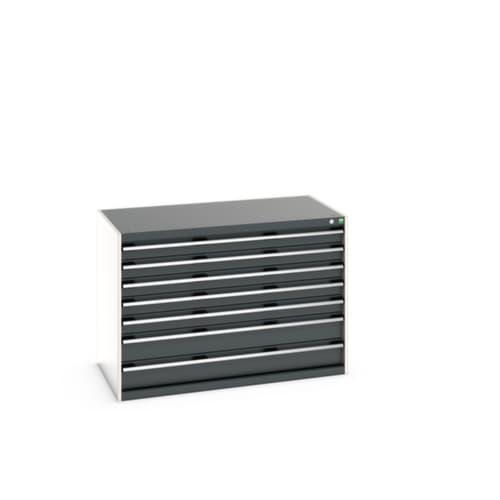 bott Schubladenschrank cubio Grundfläche 1300x750 mm, 7 Schublade(n), RAL7035 Lichtgrau/RAL7016 Anthrazitgrau