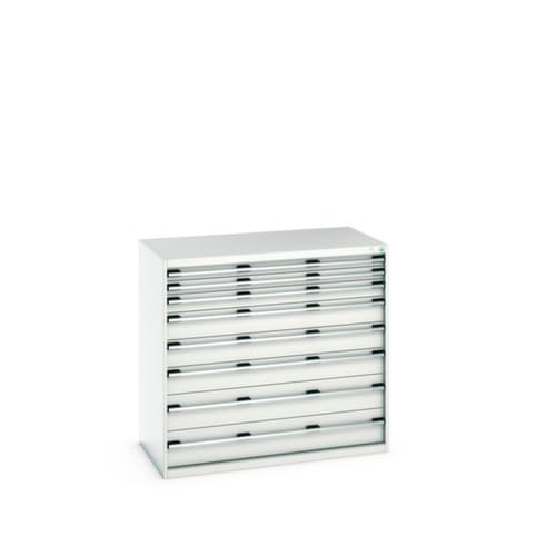 bott Schubladenschrank cubio Grundfläche 1300x750 mm, 8 Schublade(n), RAL7035 Lichtgrau/RAL7035 Lichtgrau