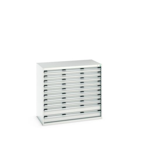 bott Schubladenschrank cubio Grundfläche 1300x750 mm, 10 Schublade(n), RAL7035 Lichtgrau/RAL7035 Lichtgrau