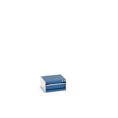 bott Schubladenschrank cubio Grundfläche 525x525 mm, 1 Schublade(n), RAL7035 Lichtgrau/RAL5010 Enzianblau