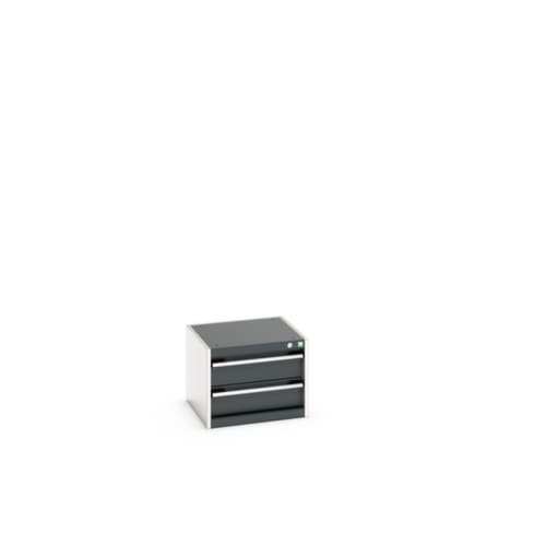 bott Schubladenschrank cubio Grundfläche 525x525 mm, 2 Schublade(n), RAL7035 Lichtgrau/RAL7016 Anthrazitgrau