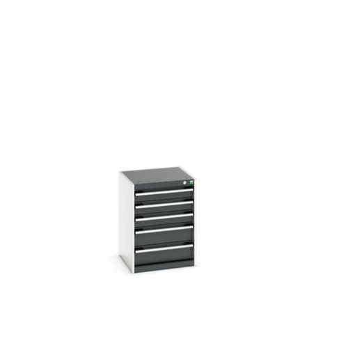 bott Schubladenschrank cubio Grundfläche 525x525 mm, 5 Schublade(n), RAL7035 Lichtgrau/RAL7016 Anthrazitgrau