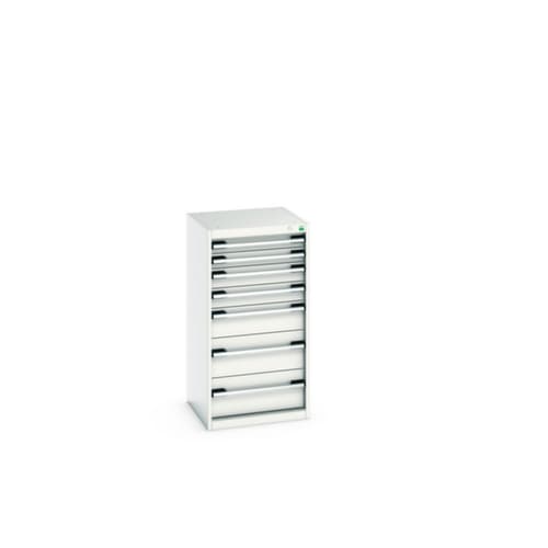 bott Schubladenschrank cubio Grundfläche 525x525 mm, 7 Schublade(n), RAL7035 Lichtgrau/RAL7035 Lichtgrau