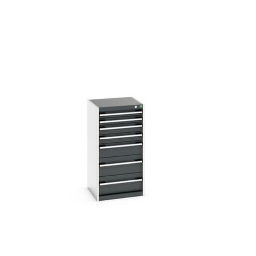 bott Schubladenschrank cubio Grundfläche 525x525 mm, 7 Schublade(n), RAL7035 Lichtgrau/RAL7016 Anthrazitgrau