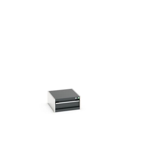 bott Schubladenschrank cubio Grundfläche 525x650 mm, 1 Schublade(n), RAL7035 Lichtgrau/RAL7016 Anthrazitgrau