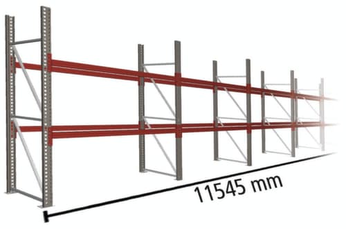 META Palettenregal MULTIPAL für 36 Paletten, 11545 mm breit, 2 Lagerebenen
