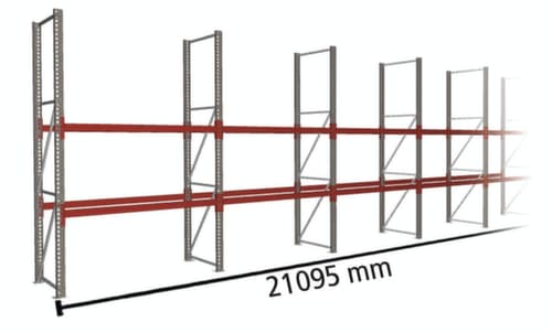 META Palettenregal MULTIPAL für 66 Paletten, 21095 mm breit, 3 Lagerebenen